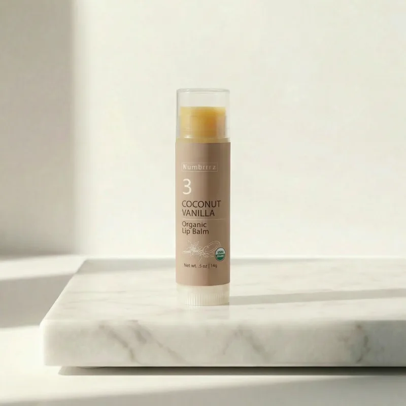 Numbrrrz Coconut Vanilla Lip Balm — Single Tube