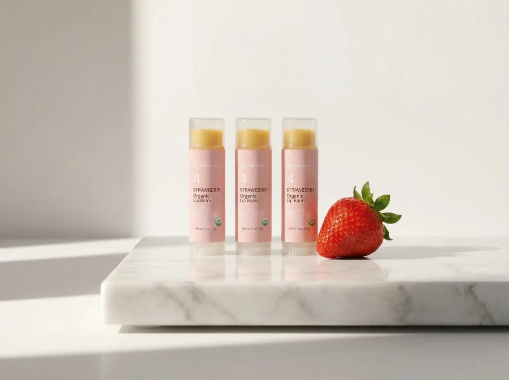 Numbrrrz Strawberry 3-Count Lip Balm